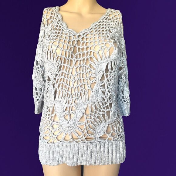 Crochet gray sweater   - Picture 1 of 5